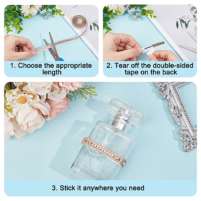 4 Rolls 4 Styes Glass Self Adhesive Hotfix Rhinestone Ribbon Trimming DIY-DR0001-95A-1