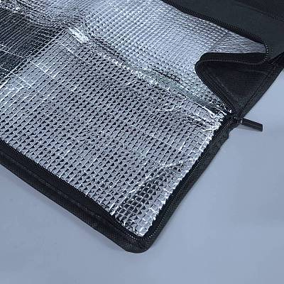 Non-woven Fabric & Lattice Surface Insulated Lunch Bag AJEW-WH20017-95B-02-1