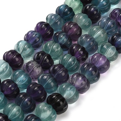 Natural Fluorite Carved Beads Strands G-L634-O02-02-1