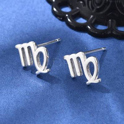 925 Sterling Silver Stud Earrings EJEW-K303-01S-06-1