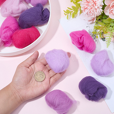 18Pcs 6 Colors DIY Wool Roving DIY-SP0005-80A-1