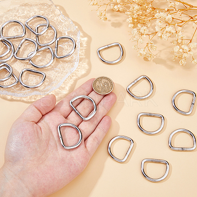 20Pcs Iron D Rings IFIN-DC0001-10-1