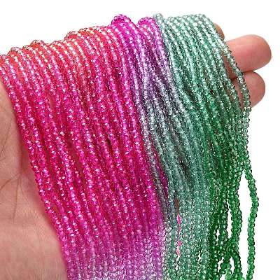 Transparent Painted Glass Beads Strands LS-DGLA-A034-T2mm-A03-1