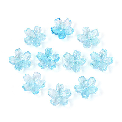 Baking Paint Transparent Glass Bead Caps DGLA-N014-06A-03-1