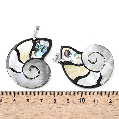 Natural Paua Shell & Black Lip Shell & Yellow Shell Pendants KK-C135-08B-1