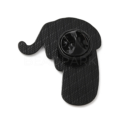 Black Cat with Cup Alloy Enamel Brooch JEWB-E022-04EB-04-1