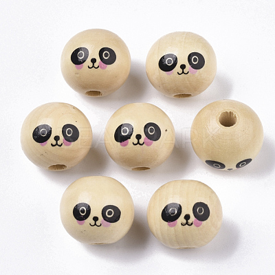Natural Wood European Beads WOOD-S055-16B-1