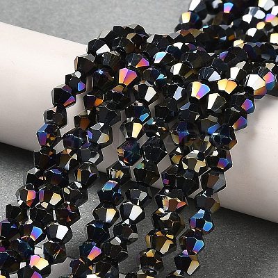 Transparent Electroplate Glass Beads Strands GLAA-F029-2mm-A02-1