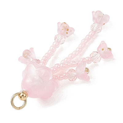 Glass Seed Beaded Pendants PALLOY-MZ01230-03-1