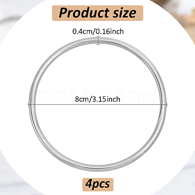 4Pcs 304 Stainless Steel Linking Rings STAS-AN0001-06-1