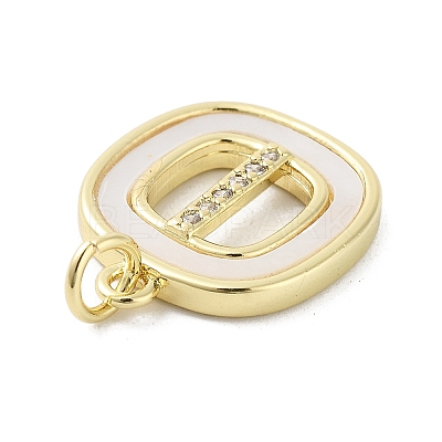 Rack Plating Brass Micro Pave Clear Cubic Zirconia Pendants KK-E102-33G-I-1