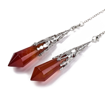 Natural & Synthetic Gemstone Pointed Dowsing Pendulum Big Pendants G-H285-06P-A-1