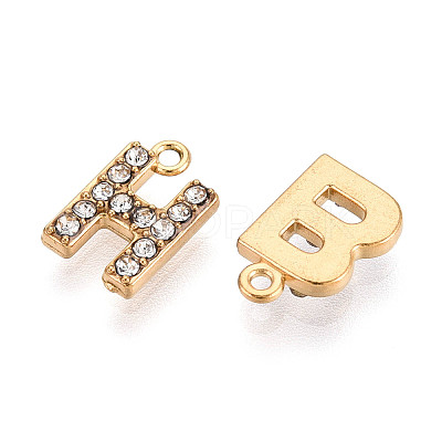 304 Stainless Steel and Rhinestone Pendants STAS-T071-11A-G-1