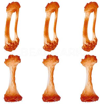 6Pcs 2 Styles PVC Model Food Bone Display Decoration AJEW-SC0004-17-1