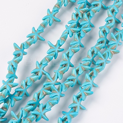 Synthetic Turquoise Beads Strands G-E456-06A-15mm-1