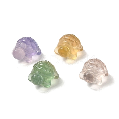 Natural Fluorite Carved Healing Tortoise Figurines WG28275-01-1