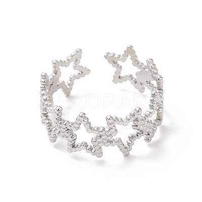 Non-Tarnish 304 Stainless Steel Cuff Finger Rings RJEW-L107-006P-1