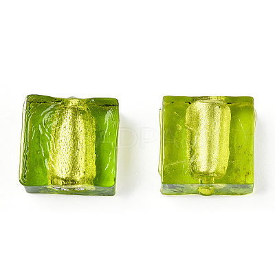 Handmade Silver Foil Lampwork Beads FOIL-S006-12x12mm-06-1