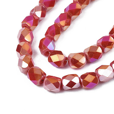 Electroplate Glass Beads Strands X-EGLA-N002-13-A15-1