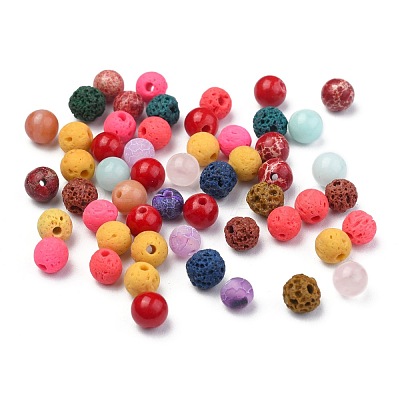 Natural & Synthetic Mixed Gemstone Beads G-MSMC007-27-1