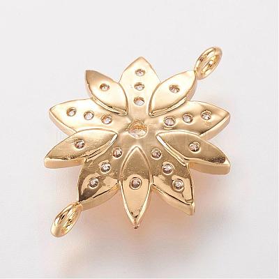 Brass Micro Pave Cubic Zirconia Links ZIRC-K061-57G-1