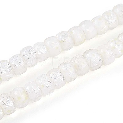 Luminous Handmade Silver Foil Glass Beads Strands FOIL-N029-02B-01-1