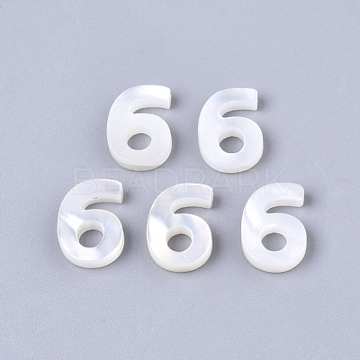 Natural White Shell Mother of Pearl Shell Charms SSHEL-R048-004-06-1