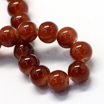 Baking Paint Imitation Jade Glass Round Bead Strands DGLA-Q021-6mm-11-1