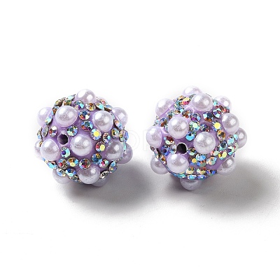 Polymer Clay Rhinestone Beads RGLA-D050-01F-1