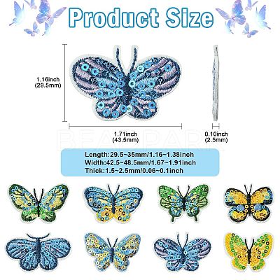 16Pcs 8 Styles Polyester Iron on Clothing Patches PATC-CJ0001-05-1