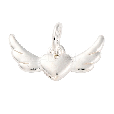925 Sterling Silver Wing Heart Charms STER-A032-06S-1
