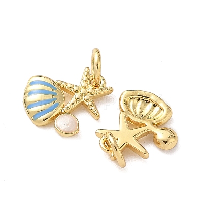 Brass Enamel Pendants KK-P334-32G-1