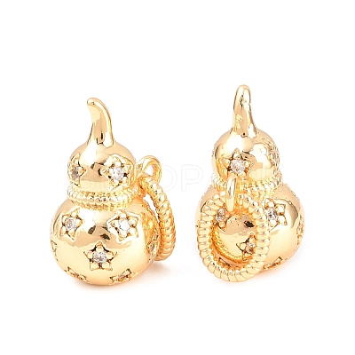 Brass Pave Clear Cubic Zirconia Pendants KK-L274-12G-1
