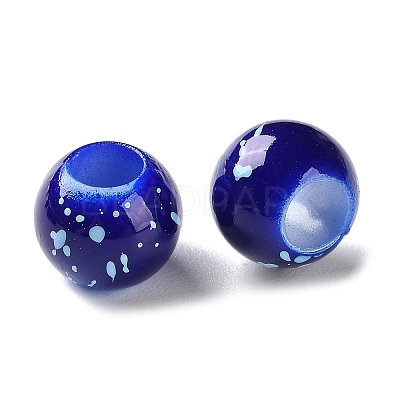 Spray Painted ABS Plastic European Beads KY-G033-01B-06-1