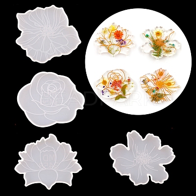 DIY Flower Cup Mat Silicone Molds DIY-E036-08-1