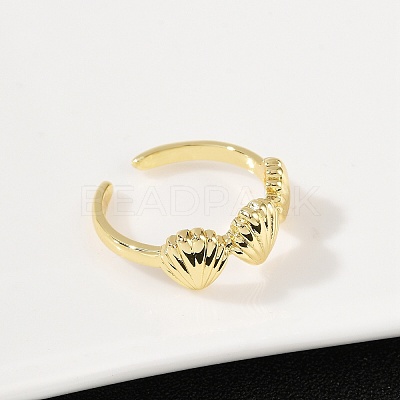 Brass Adjustable Open Cuff Rings for Women RJEW-R032-03G-1