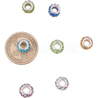 Polymer Clay Rhinestone European Beads CPDL-NB0001-07-1
