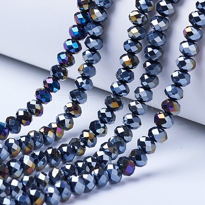 Electroplate Glass Beads Strands EGLA-A034-P4mm-B01-1