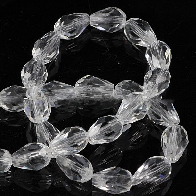 Transparent Glass Beads Strands GLAA-WH0030-32C-14-1