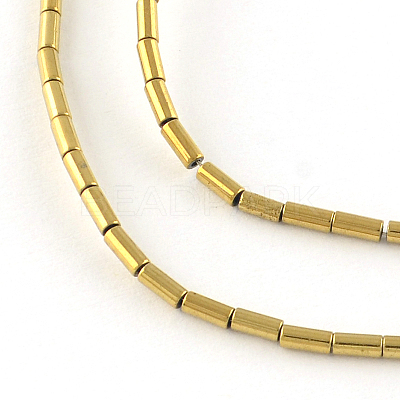 Column Electroplated Non-magnetic Synthetic Hematite Beads Strands G-R259-71D-1
