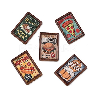 Fast Food Opaque Resin Cabochons X-RESI-C078-01-1