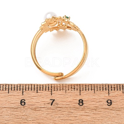 304 Stainless Steel Micro Pave Cubic Zirconia Finger Rings for Women SA-CBA4D5F-01G-1