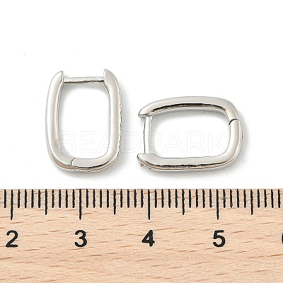 Brass Huggie Hoop Earrings LS-EJEW-L234-61-P-1