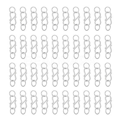 50Pcs 304 Stainless Steel S-Hook Clasps FIND-UN00008-1
