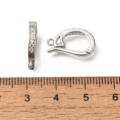 Rack Plating Brass Micro Pave Clear Cubic Zirconia Enhancer Shortener Bails KK-F883-13P-1