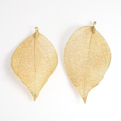 Electroplated Natural Leaf Big Pendants IFIN-Q119-02J-1