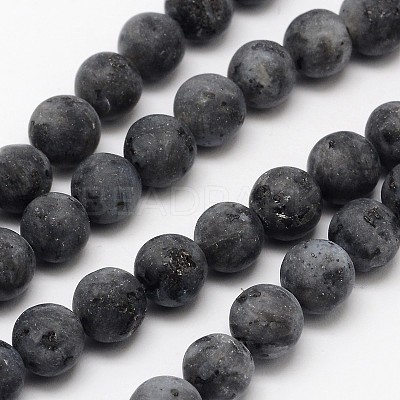 Natural Larvikite Beads Strands G-D692-6mm-1