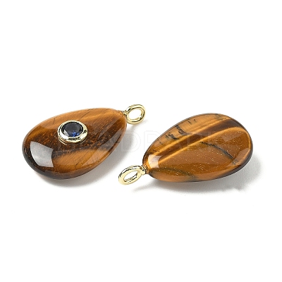 Natural Tiger Eye Pendants G-H318-04G-02-1