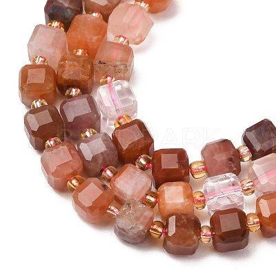 Natural Red Rabbit Hair Rutilated Quartz Beads Strands GG-CBAC972-A12-01-1