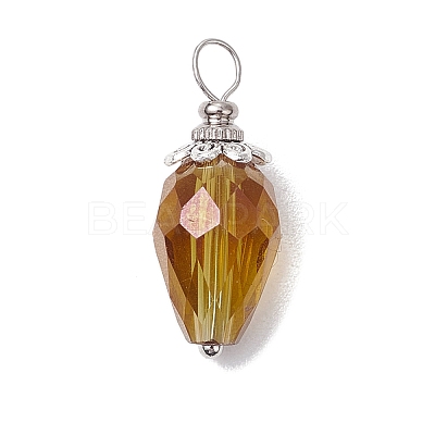 Electroplate Glass Pendants PALLOY-JF03208-1